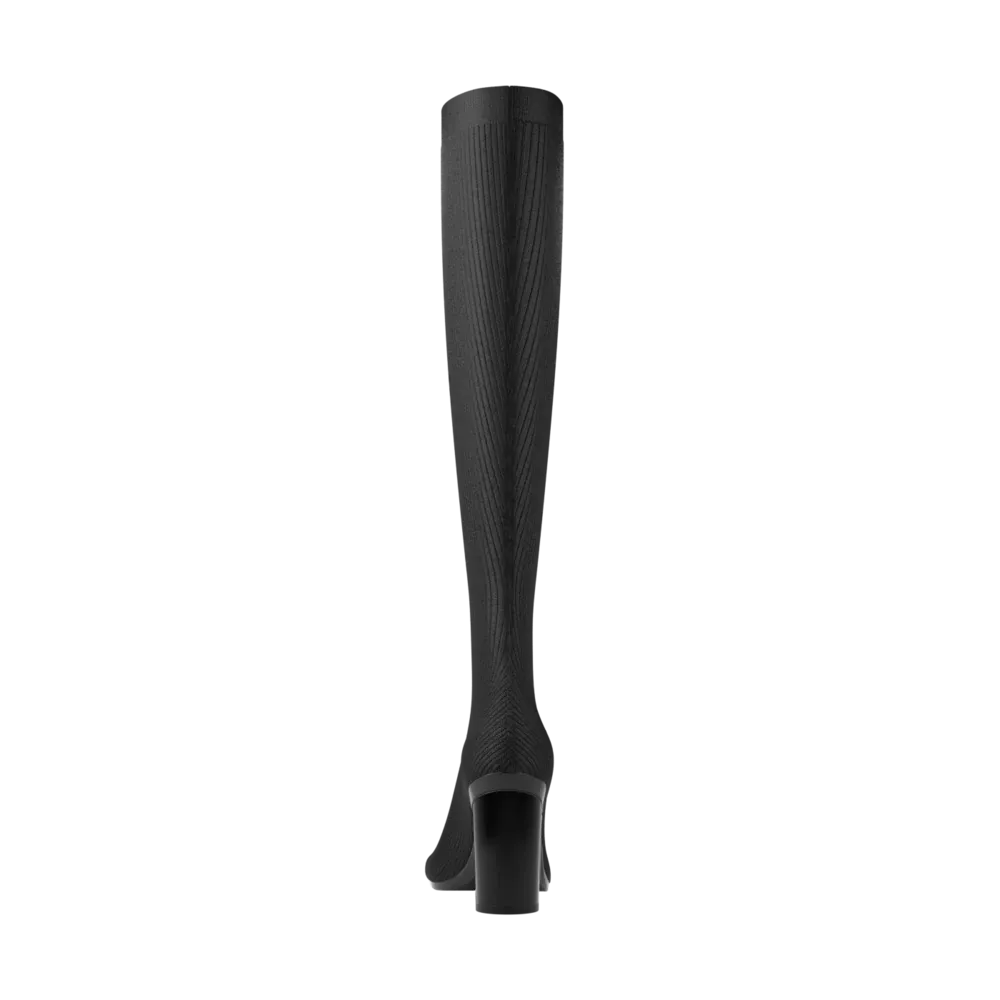 The Joanna Knee High Boot - Coal Knit 4 Block - FINAL SALE