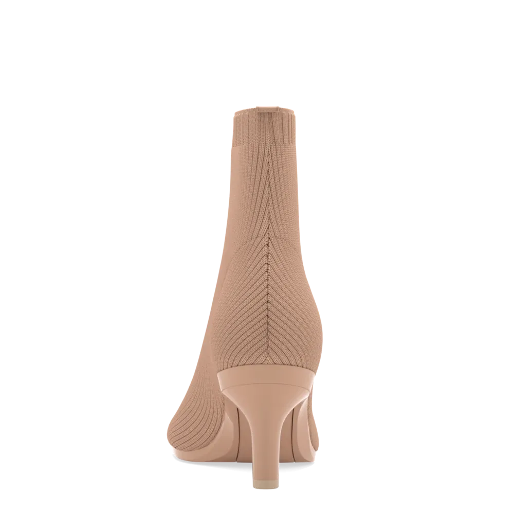 The Josie Bootie - Latte Knit 3 Stiletto - FINAL SALE