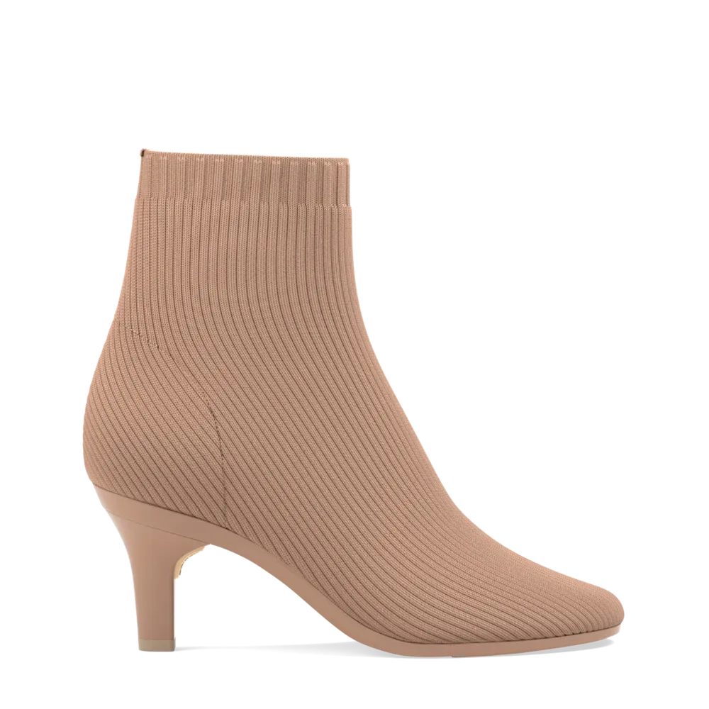The Josie Bootie - Latte Knit 3 Stiletto - FINAL SALE