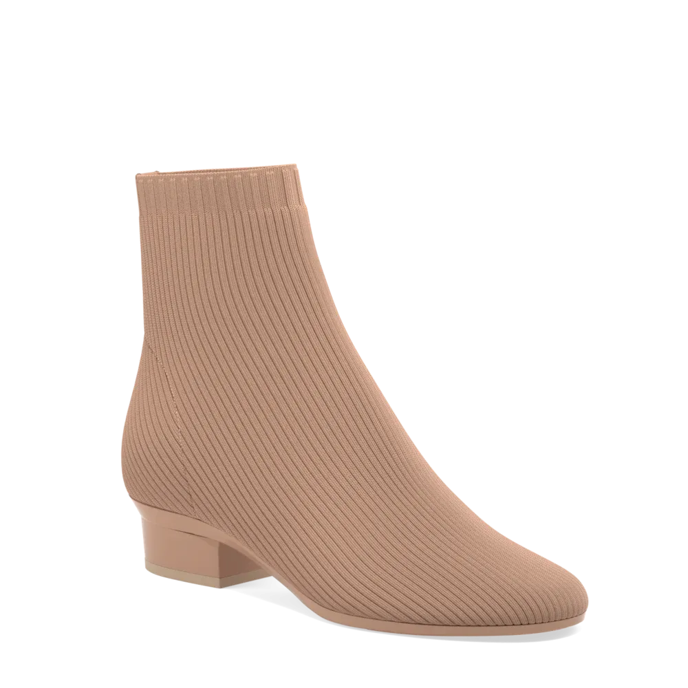 The Josie Bootie - Latte Knit 4 Stiletto - FINAL SALE