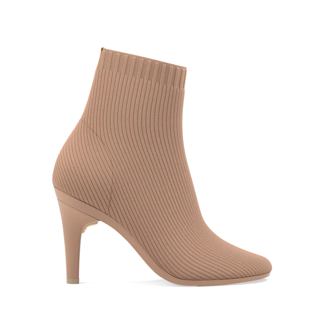 The Josie Bootie - Latte Knit 4 Stiletto - FINAL SALE