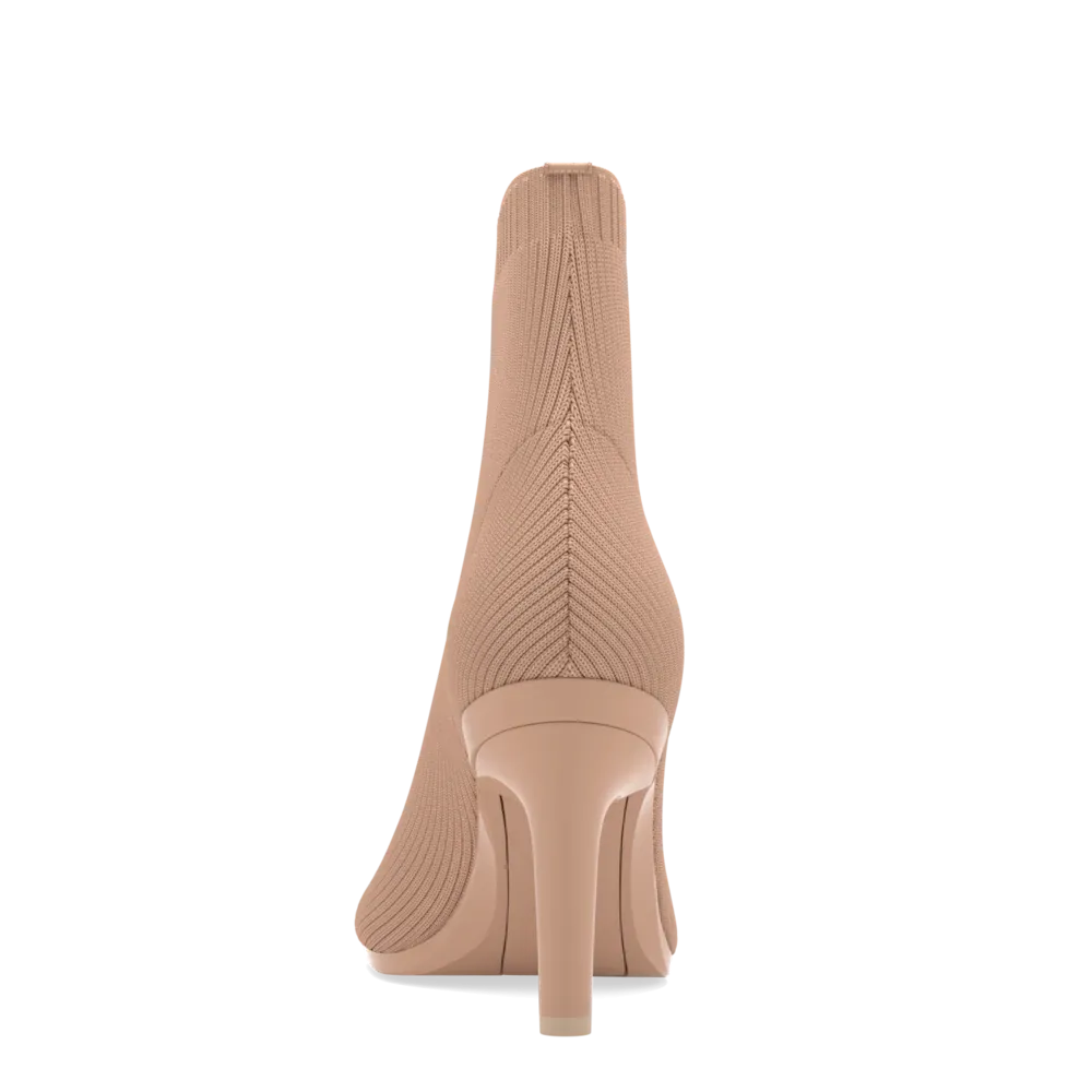 The Josie Bootie - Latte Knit 4 Stiletto - FINAL SALE