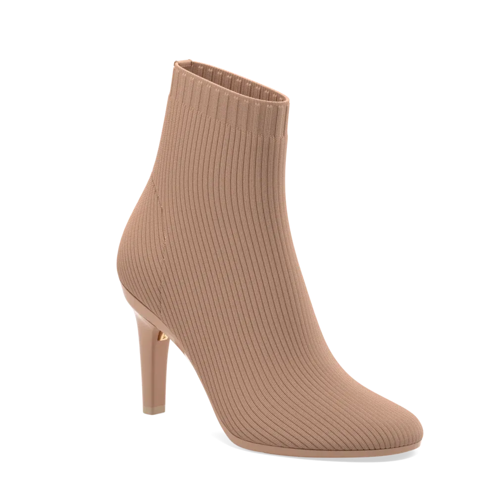The Josie Bootie - Latte Knit 4 Stiletto - FINAL SALE