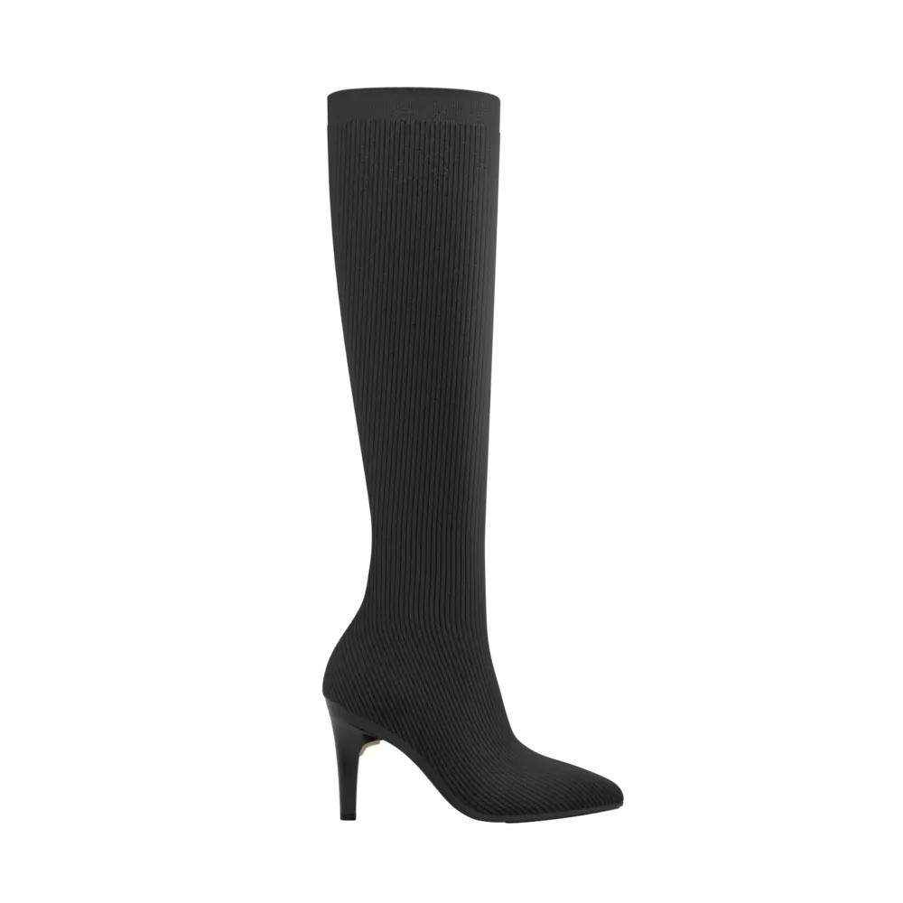 The Knee High Boot Coal Knit   Stiletto Heel Kit 4 Coal - FINAL SALE