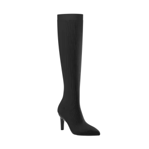 The Knee High Boot Coal Knit   Stiletto Heel Kit 4 Coal - FINAL SALE