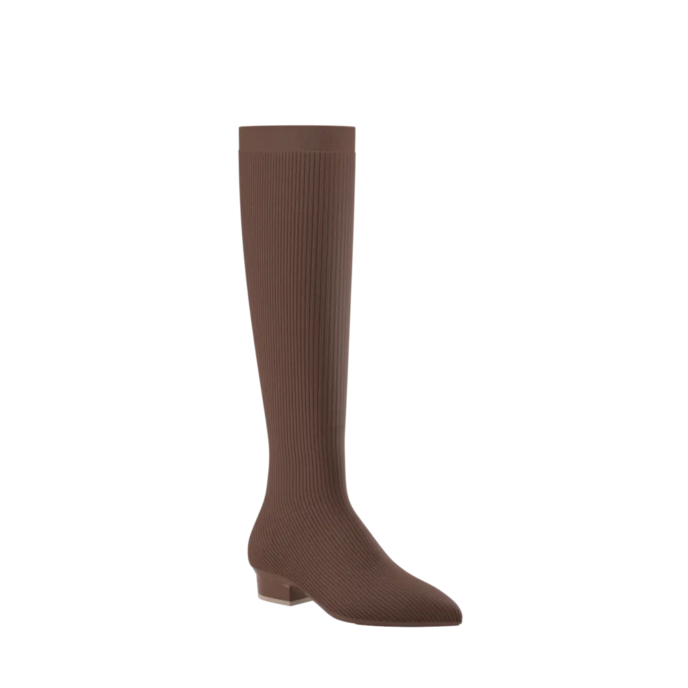 The Knee High Boot Walnut Knit   Block Heel Kit 3 Walnut - FINAL SALE
