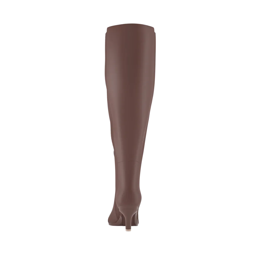 The Knee High Boot Walnut Leather   Stiletto Heel Kit 3 Walnut - FINAL SALE