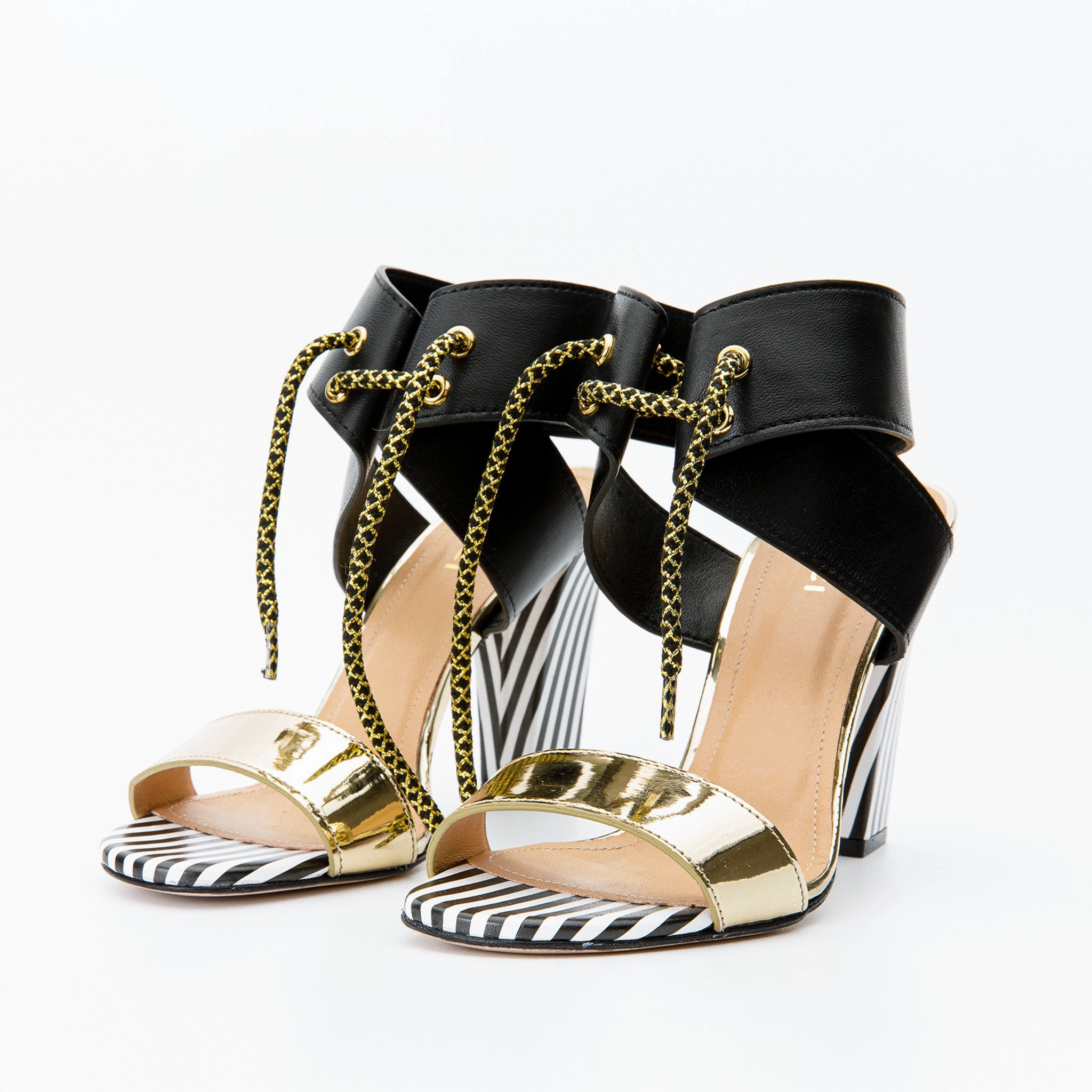 The Bloke Black Leather Ankle Strap Women Sandal