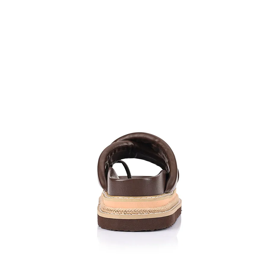 Thelma Flatform Slides - Chocolate Brown