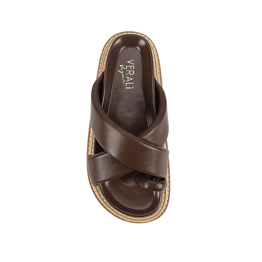 Thelma Flatform Slides - Chocolate Brown