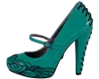 Turquoise Patent Corset heel