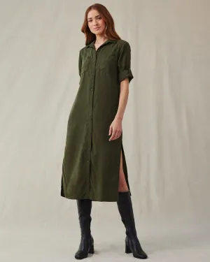 Western Yoke Duster Dress - Italian Herb