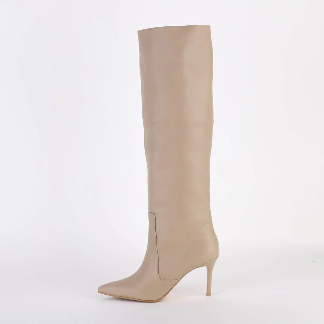 WOLLEN - leather long boots