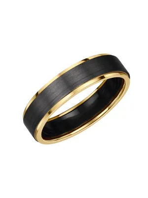 Zedd 9ct Yellow Gold & Zirconium 5.5mm Wedding Ring